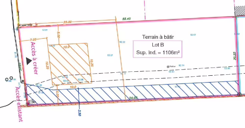 Terrain a batir 1106m2 a vendre a Boissettes